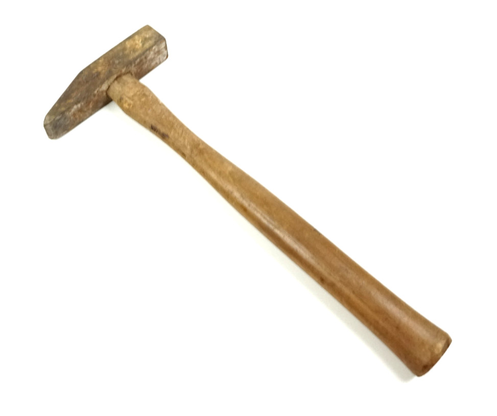 Bar-Plate Cross Peen Hammer Wood Handle Orange, CT Vintage USA Tool