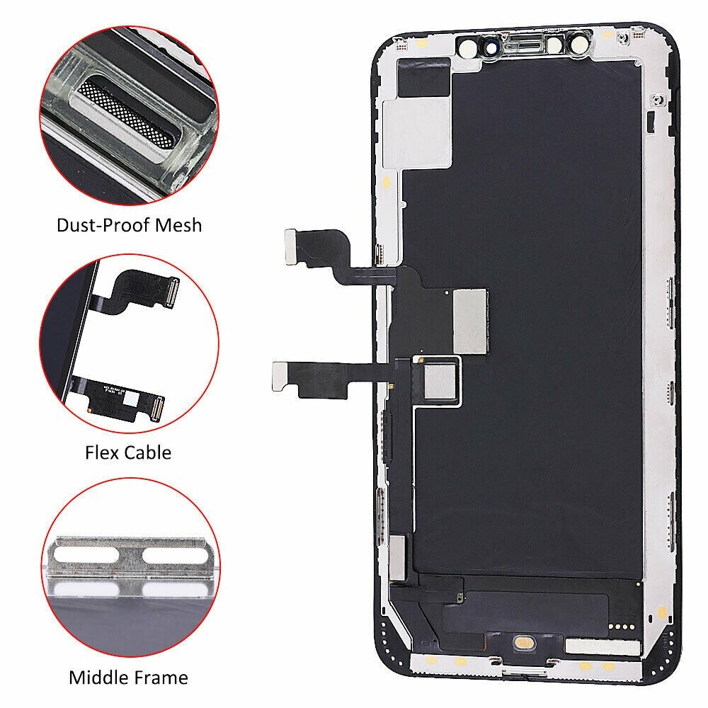 Soft OLED For iPhone XS Max Display LCD Screen Touch Digitizer Frame Replacement