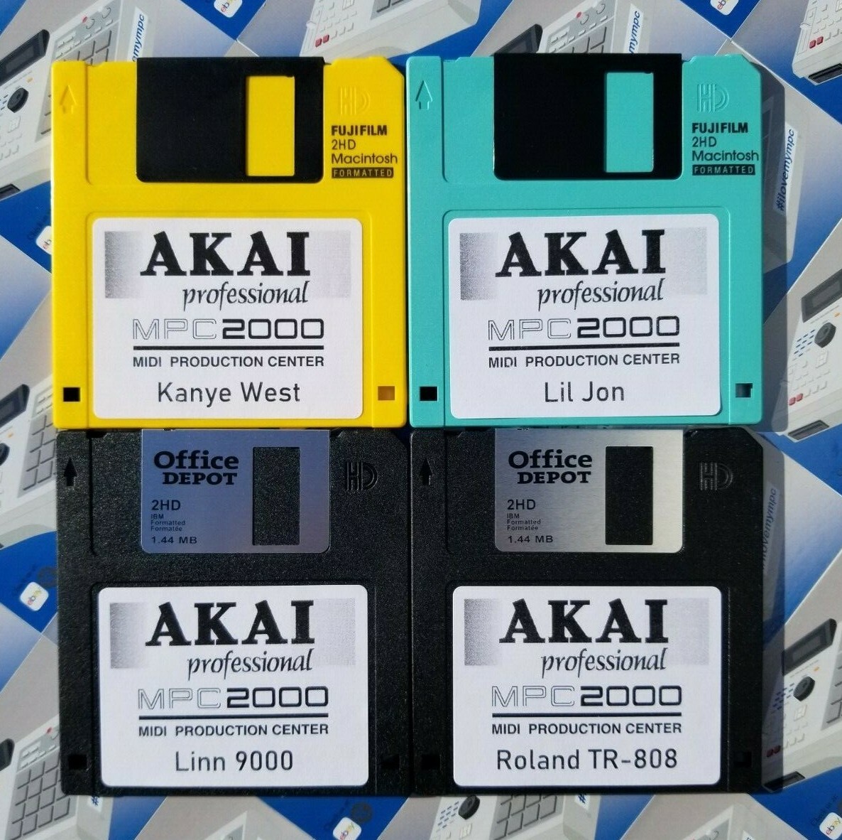 Akai MPC 2000 x20 Diskettes Drum Kit Sounds Samples Floppies Floppy
