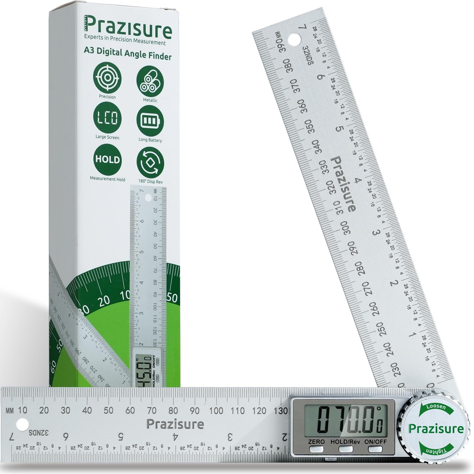 Digital Angle Finder Protractor, 7inch Professional Angle Measuring Tool for ...