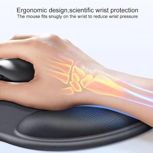 2 Pack Ergonomic Mouse Pad with Wrist Rest Support, Mousepad with Comfortable