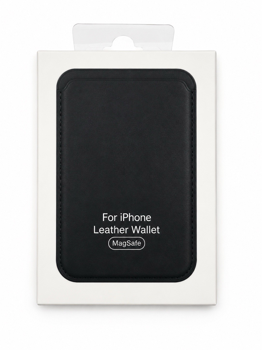 Leather MagSafe Wallet Case for iPhone, Black, Magnetic Cell Phone Accessory