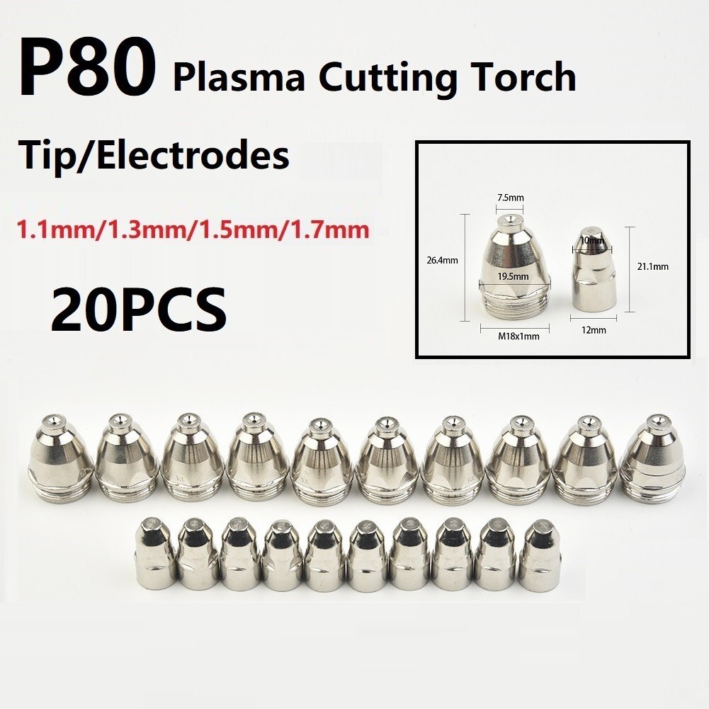 for P80 Plasma Cutting Torch 40A 60A 80A100A CNC Plasma Torch-Tip Electrode &