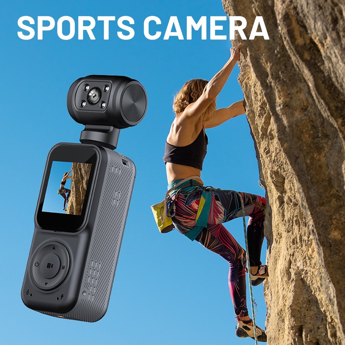 4K Wifi Action 260° Rotation Camera Audio&Video Recording for Vlog Sports Travel