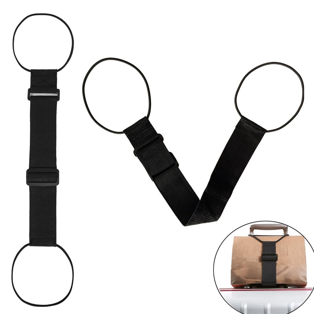 DraCra 2 Pack Luggage Straps for Add a Bag 1.96 inches x 10.23 inches, Black