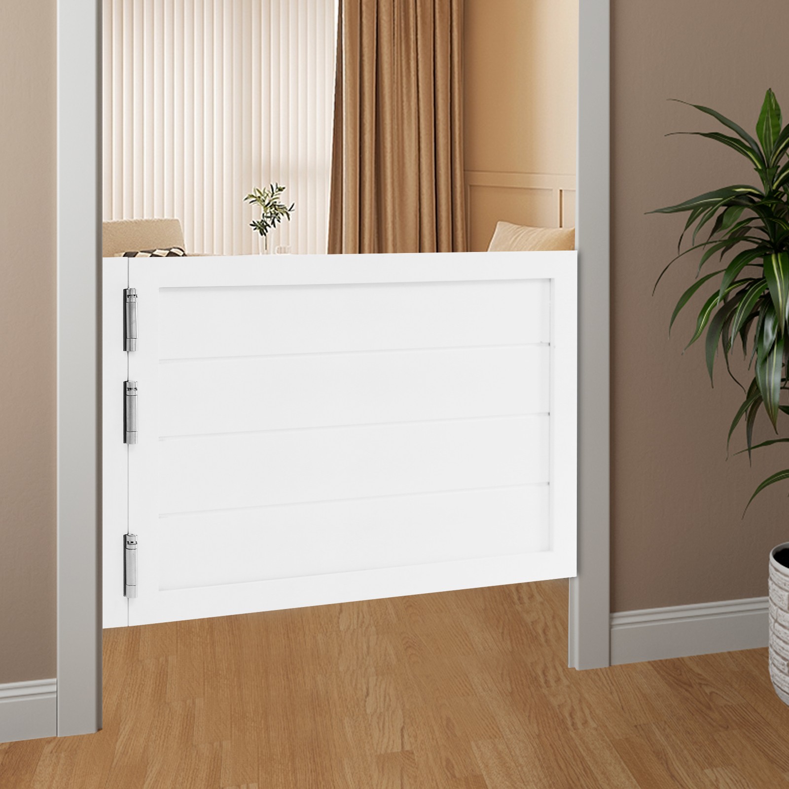 Partition Door Solid Wood Door Partition Door for Shop Entrance 90*60cm White