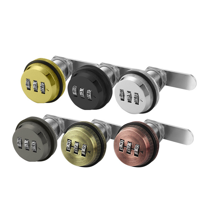 3-Digit Combination Lock Otary Tongue Cam Zinc Alloy for Drawer Locker Postboxes