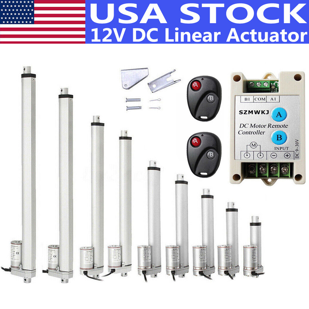 50-450mm Stroke Linear Actuator 1500N 330lbs Lift Heavy Duty 12V DC Putter Motor