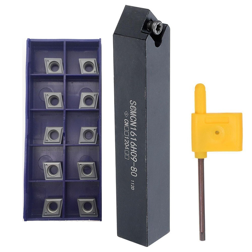 SCMCN1616H09-80 16mm CNC External Turning Holder + 10Pcs CCMT09T304 NN Inserts