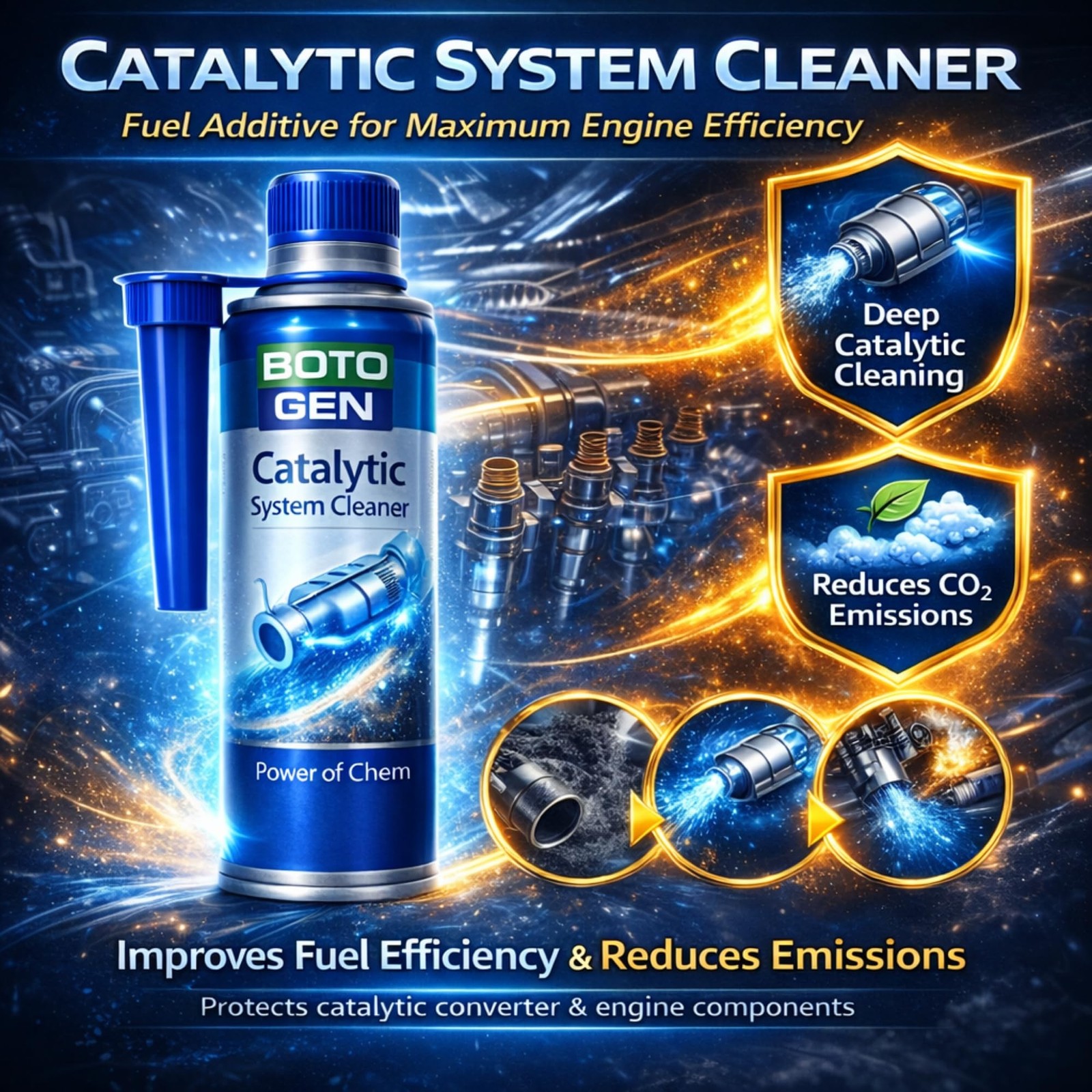 Catalytic System Cleaner, Special Active Solvent with high-tech additive Comb...