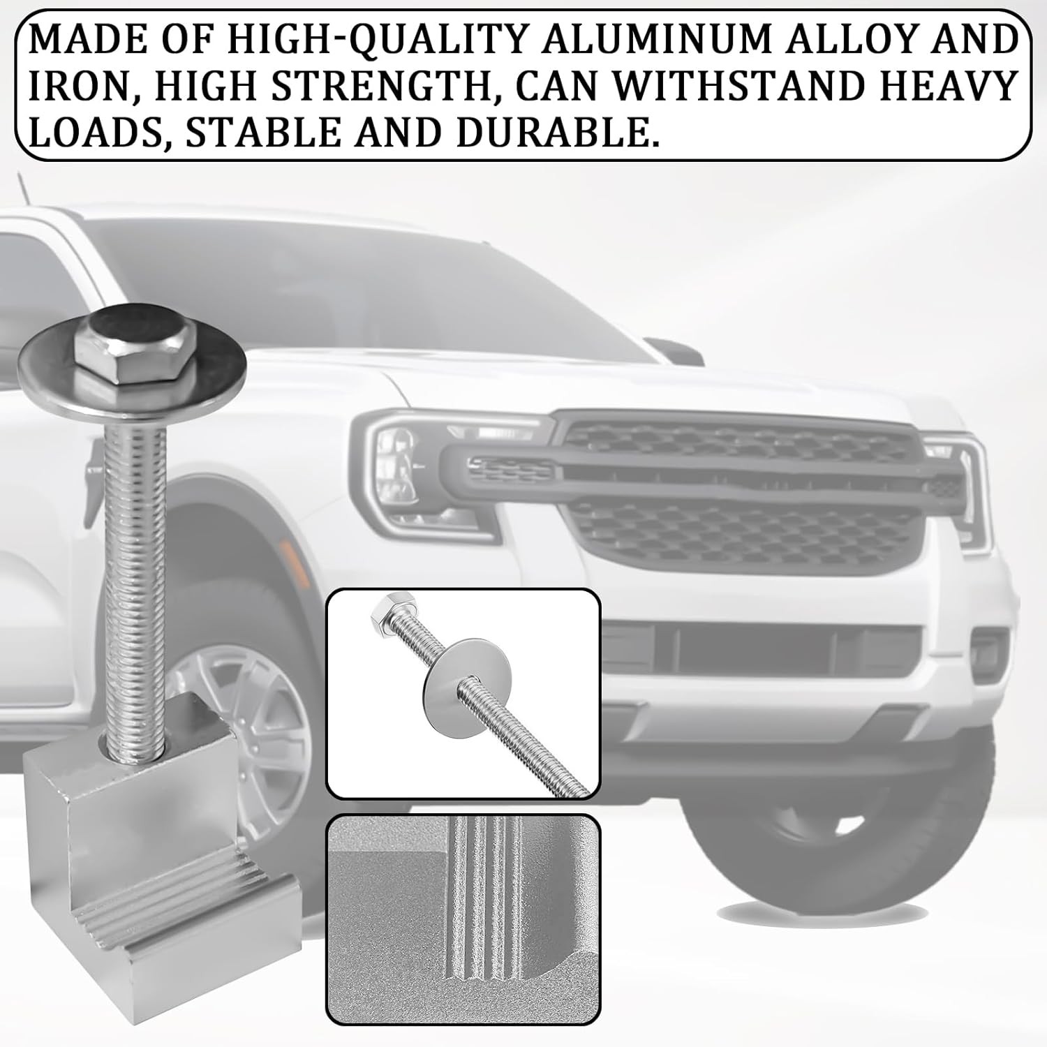 4PCS Truck Tool Box Mounting Kit, J Hook Crossover Boxes Silver