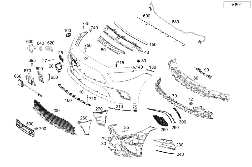 Genuine Mercedes-Benz Holder 257-884-02-00