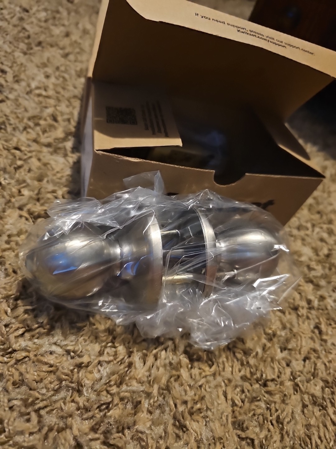 Lot Of 2 Kwikset - Polo Knob Set - Round Rose - Privacy Bed Bath Satin Nickel