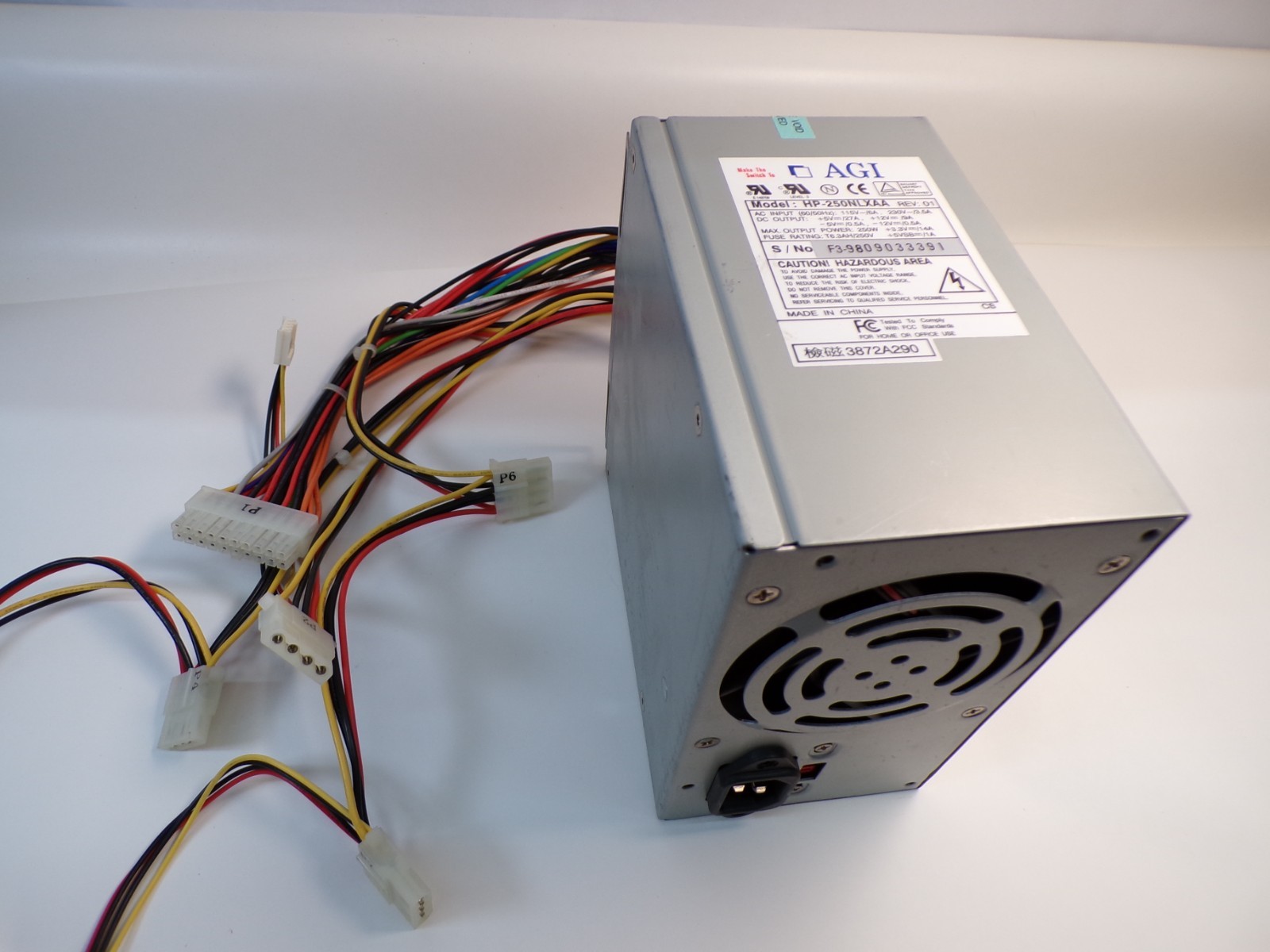AGI HP-250NLXAA 250W Power Supply ATX Vintage PSU with Cables Un-tested