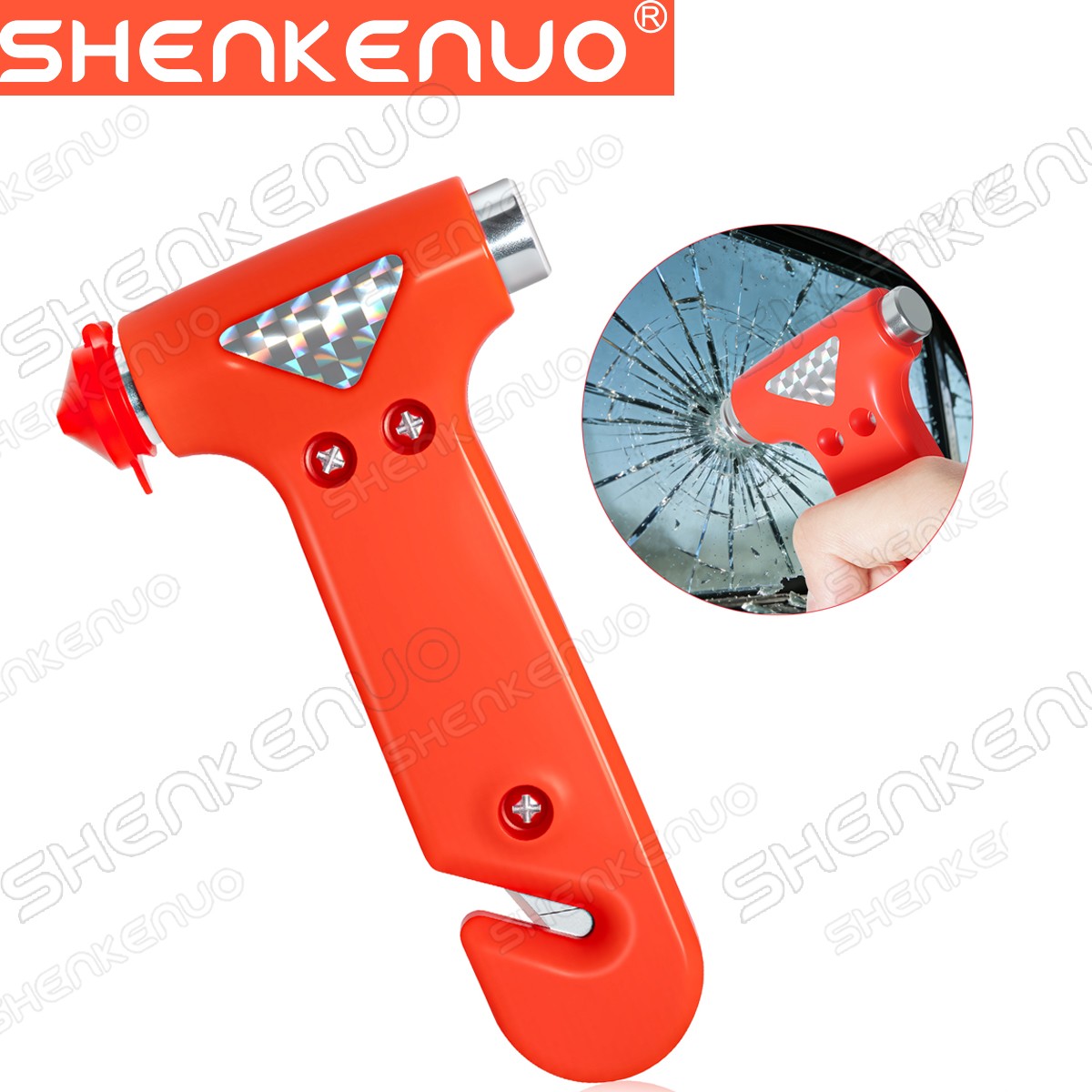 Emergency Car Escape Tool 2-in-1 Function Ultra-Hard Steel Head Window Break