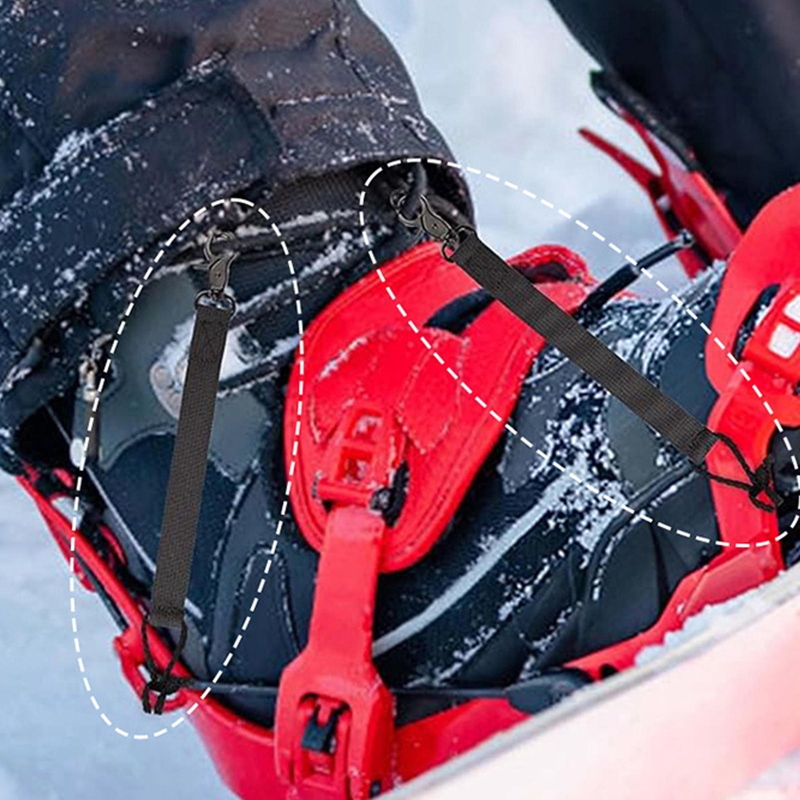Snowboard Short Strap 2-Pieces Ski Safety Cord Replacement