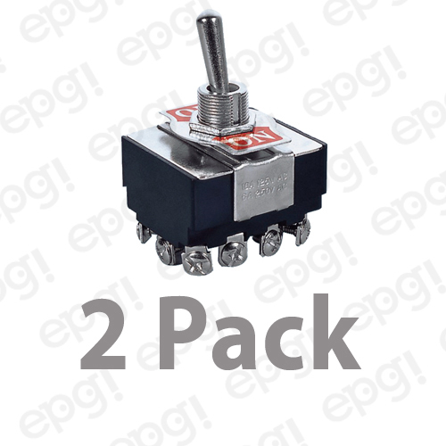 2 PACK - 4PDT C/OFF (ON/OFF/ON) HEAVY DUTY TOGGLE SWITCH 15A-125V # ST99-2PK