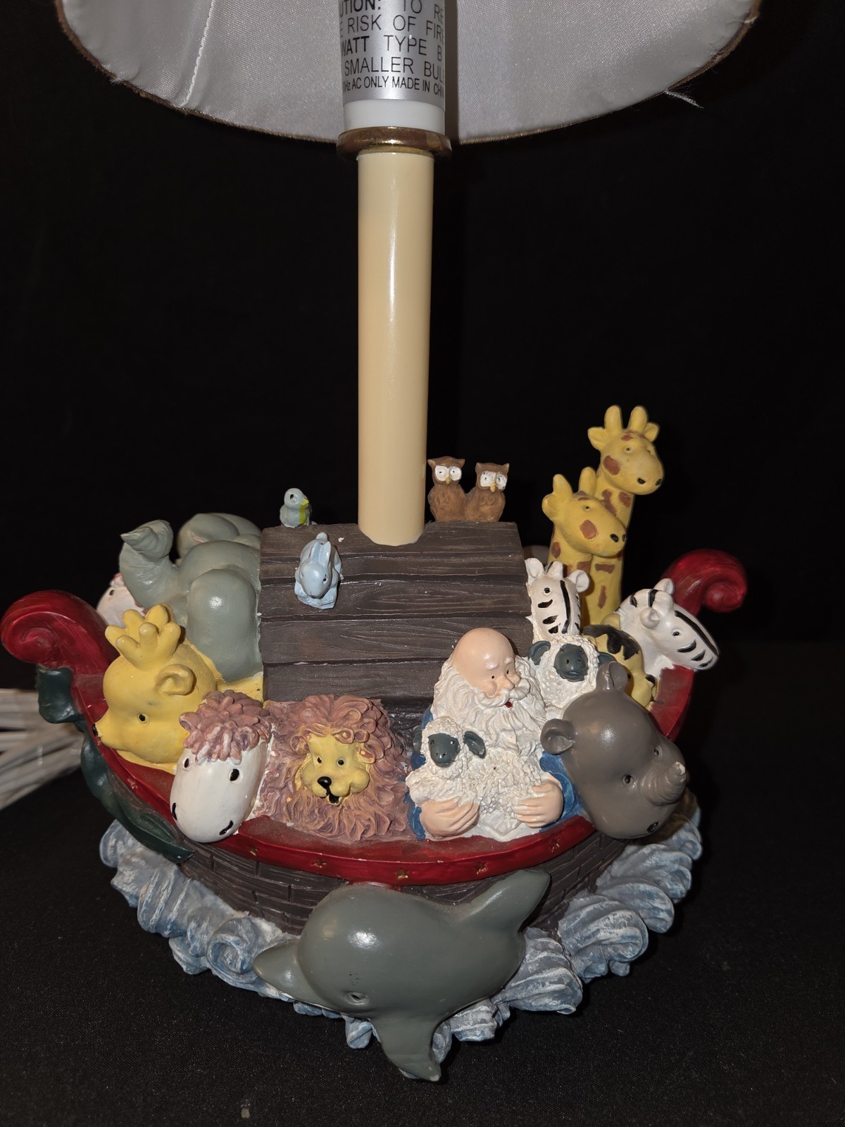 Noah's Ark Night Light Babies Nursery Room Lamp Decor Vintage