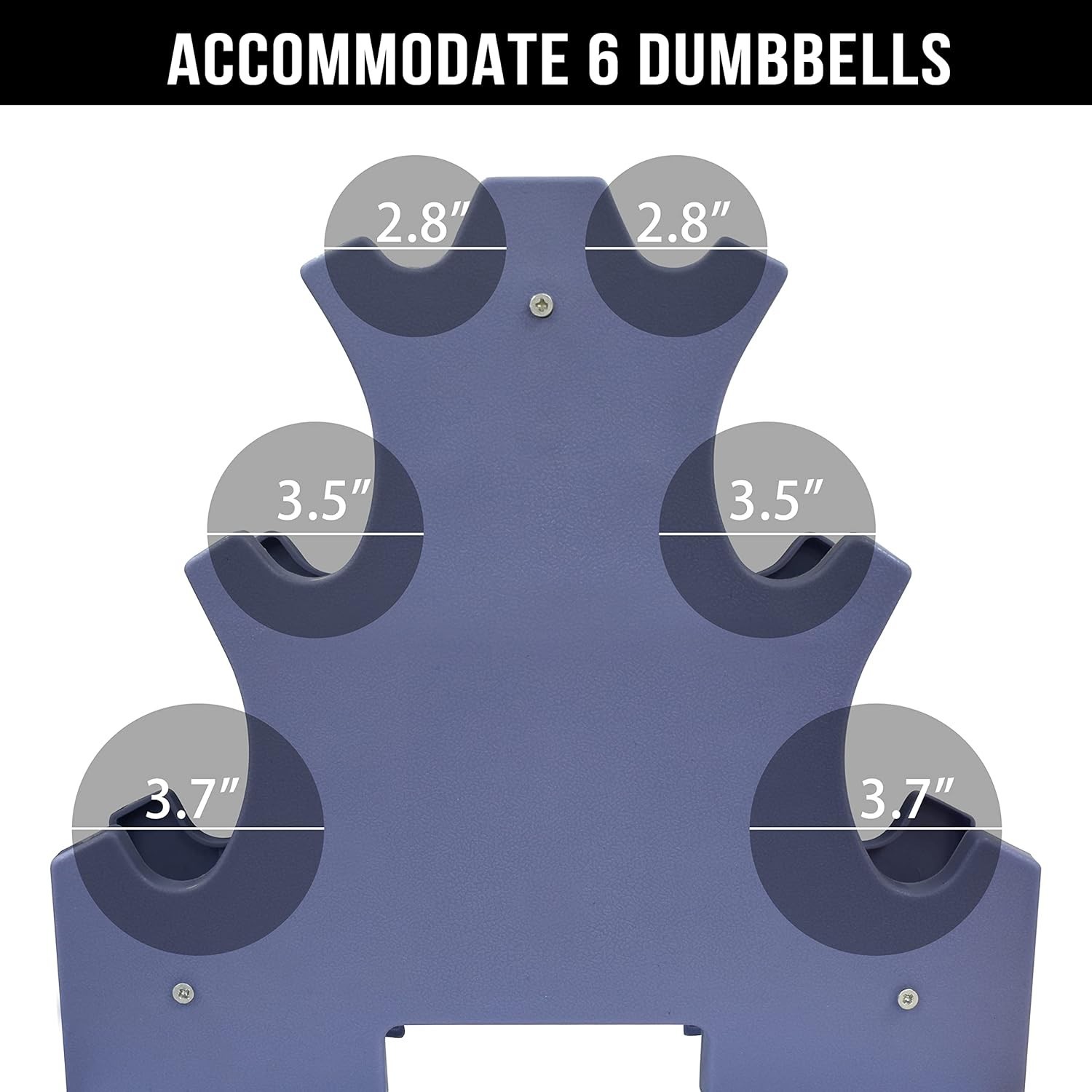 Triangular Dumbbell Storage Rack for Up to 6 Weights - Lightweight & Durable
