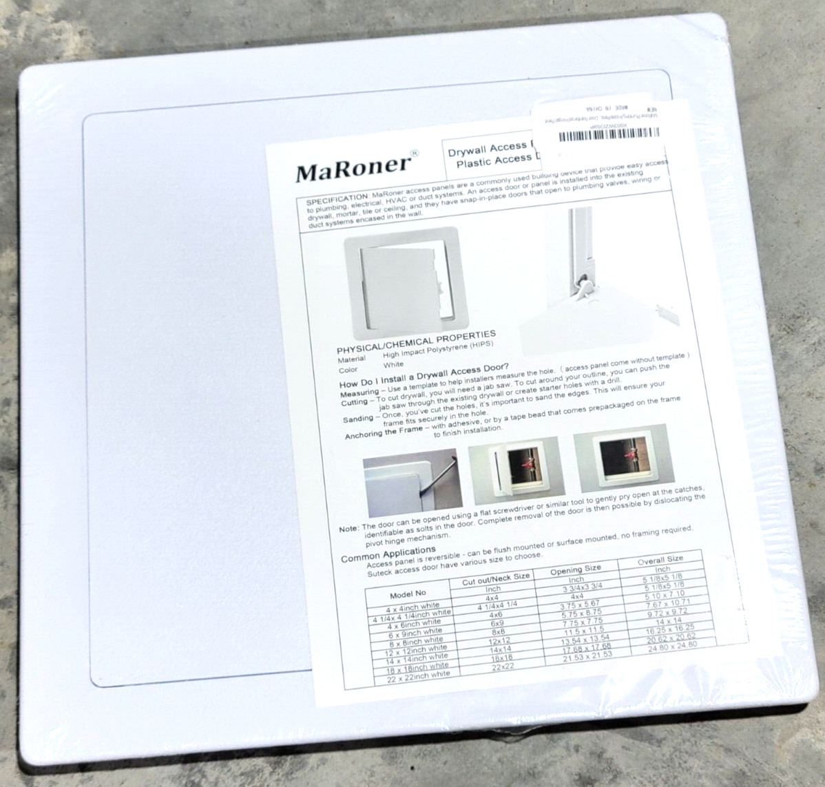 Plumbing Access Panel-Drywall Access Door with Removable Hinged Door