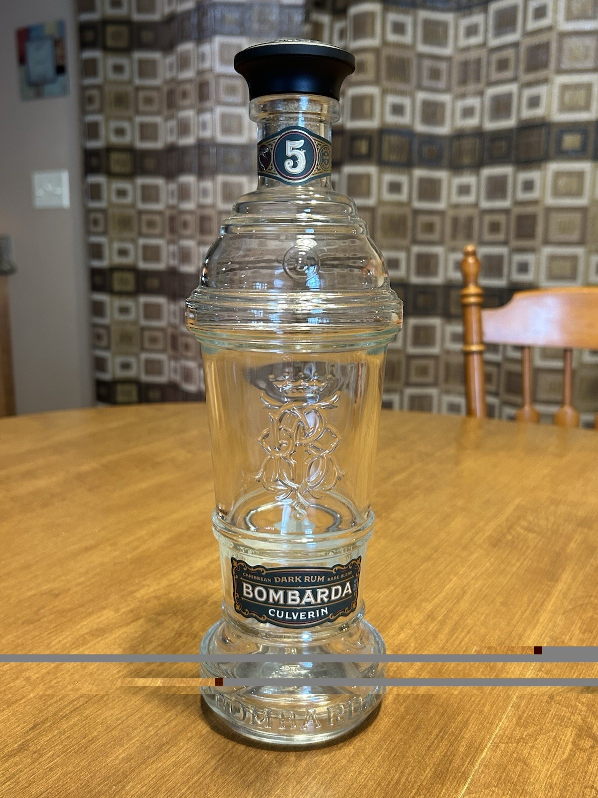Bombarda Culverin Caribbean Dark Blend Empty Cannon-shaped Rum/Liquor Bottle