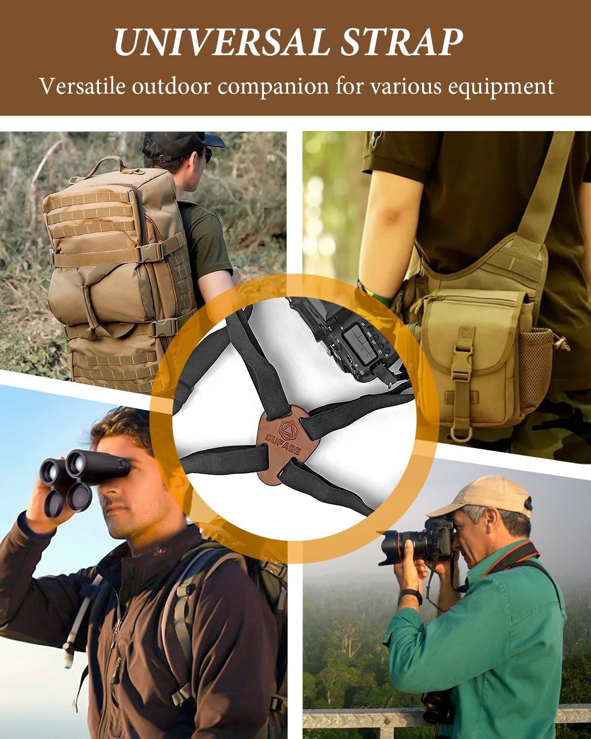 Binocular Harness Strap for Hunting, X-shaped Decompression Binocular Straps for