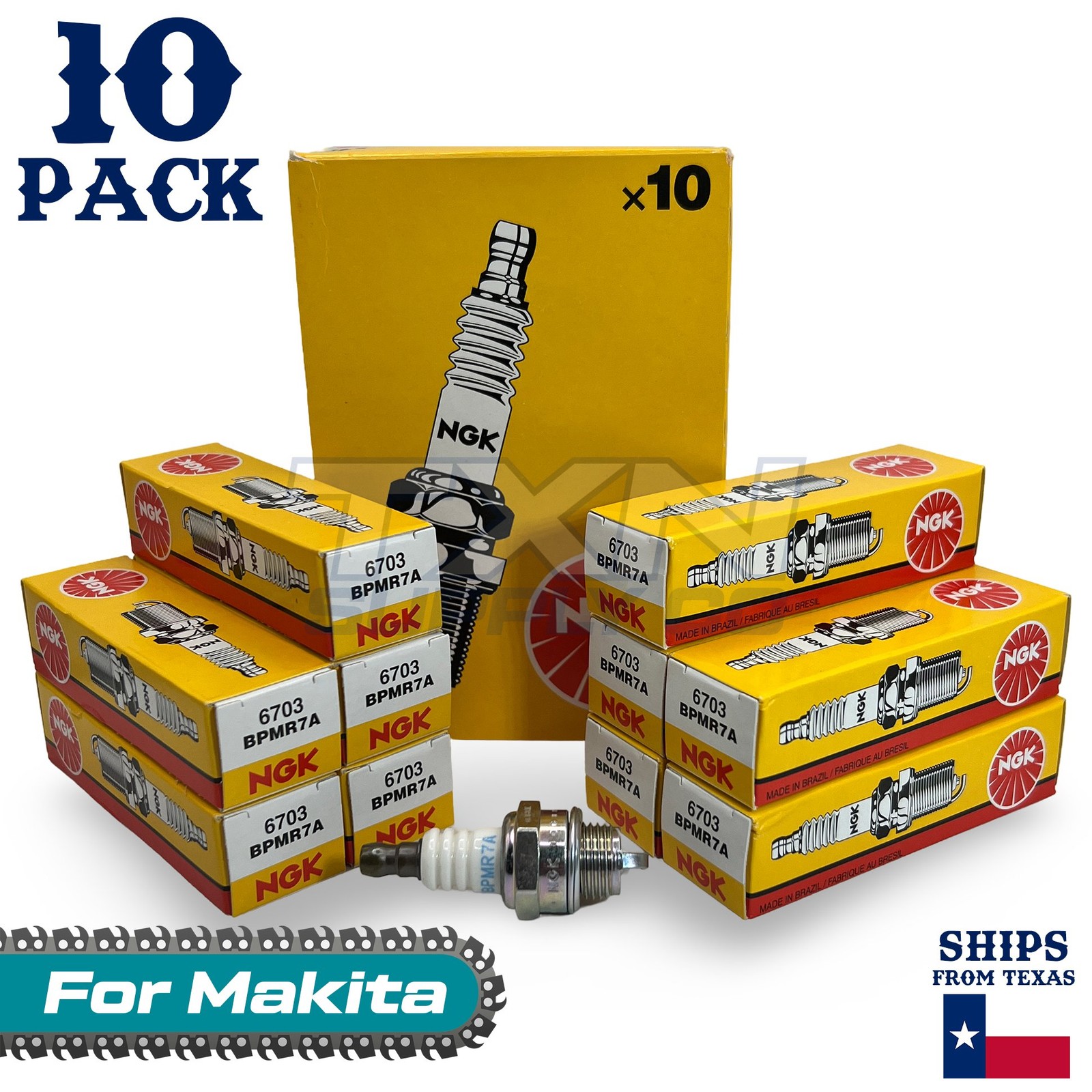 10 Pack NGK Spark Plug - For DCS7300H Makita Chainsaw