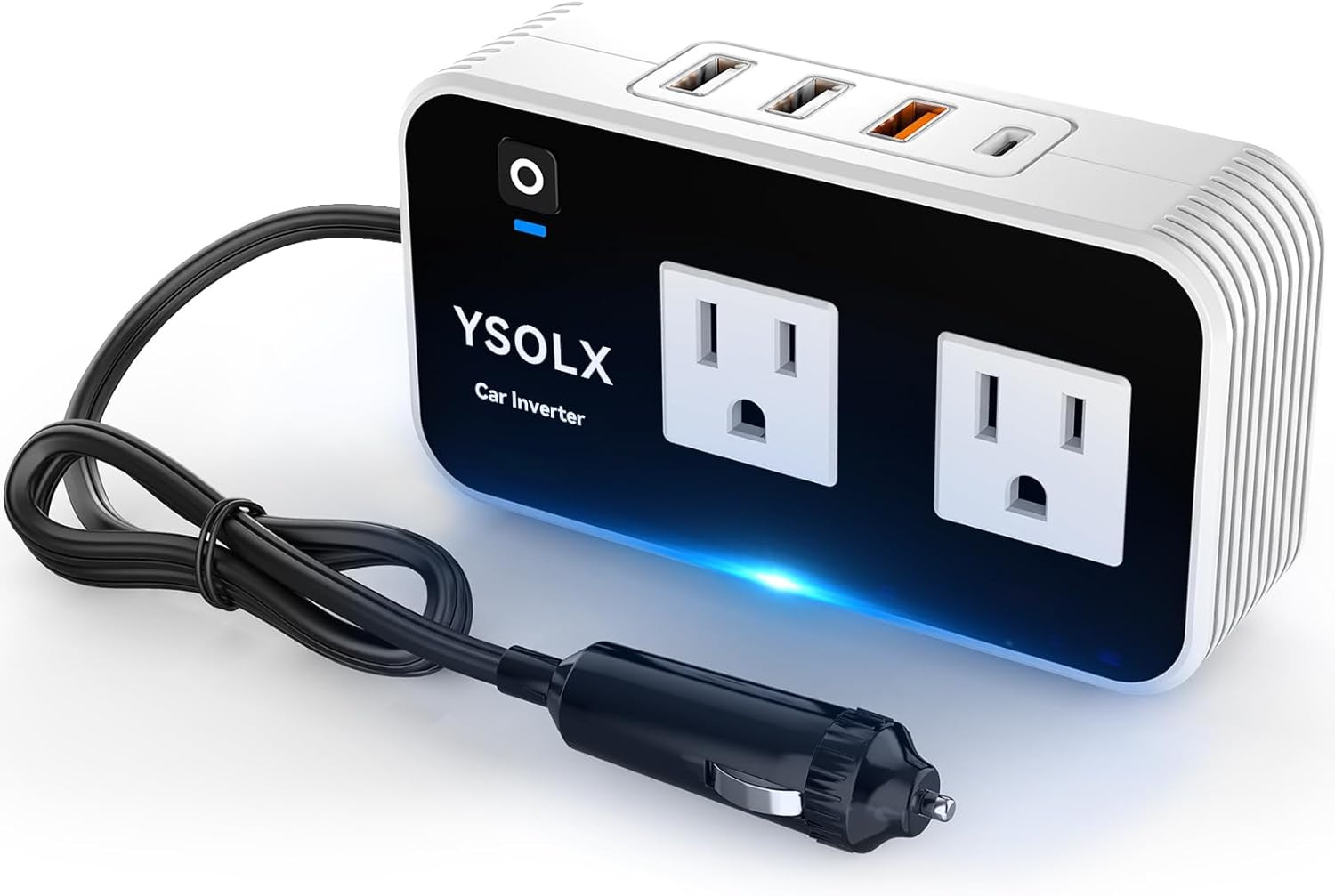 Car Power Inverter – 12V DC to 110V AC Converter w/ USB Ports & AC Outlets 200W