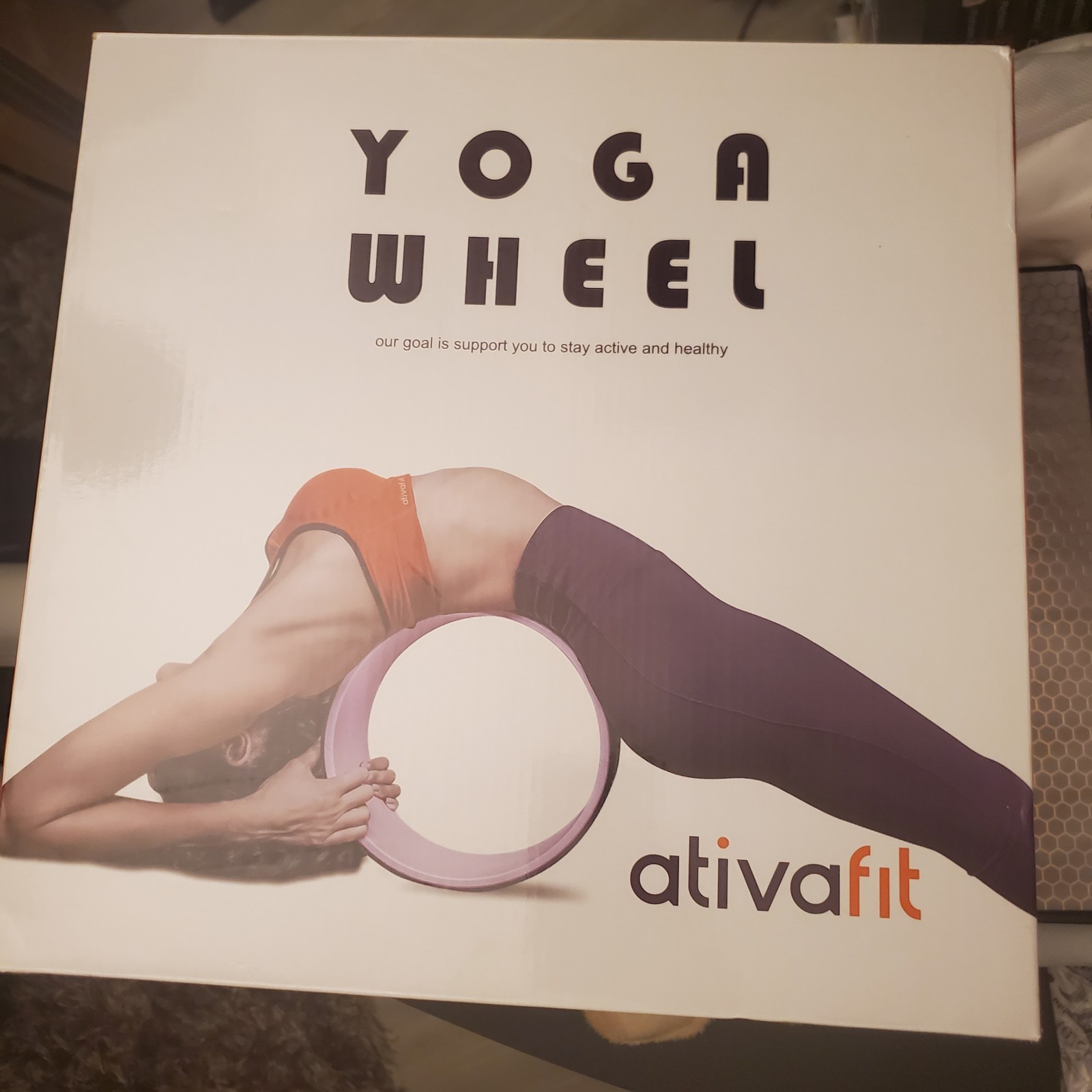 ATIVAFIT Sports Yoga Wheel Ring Purple Roller Stretch Back Pain 13” NIB