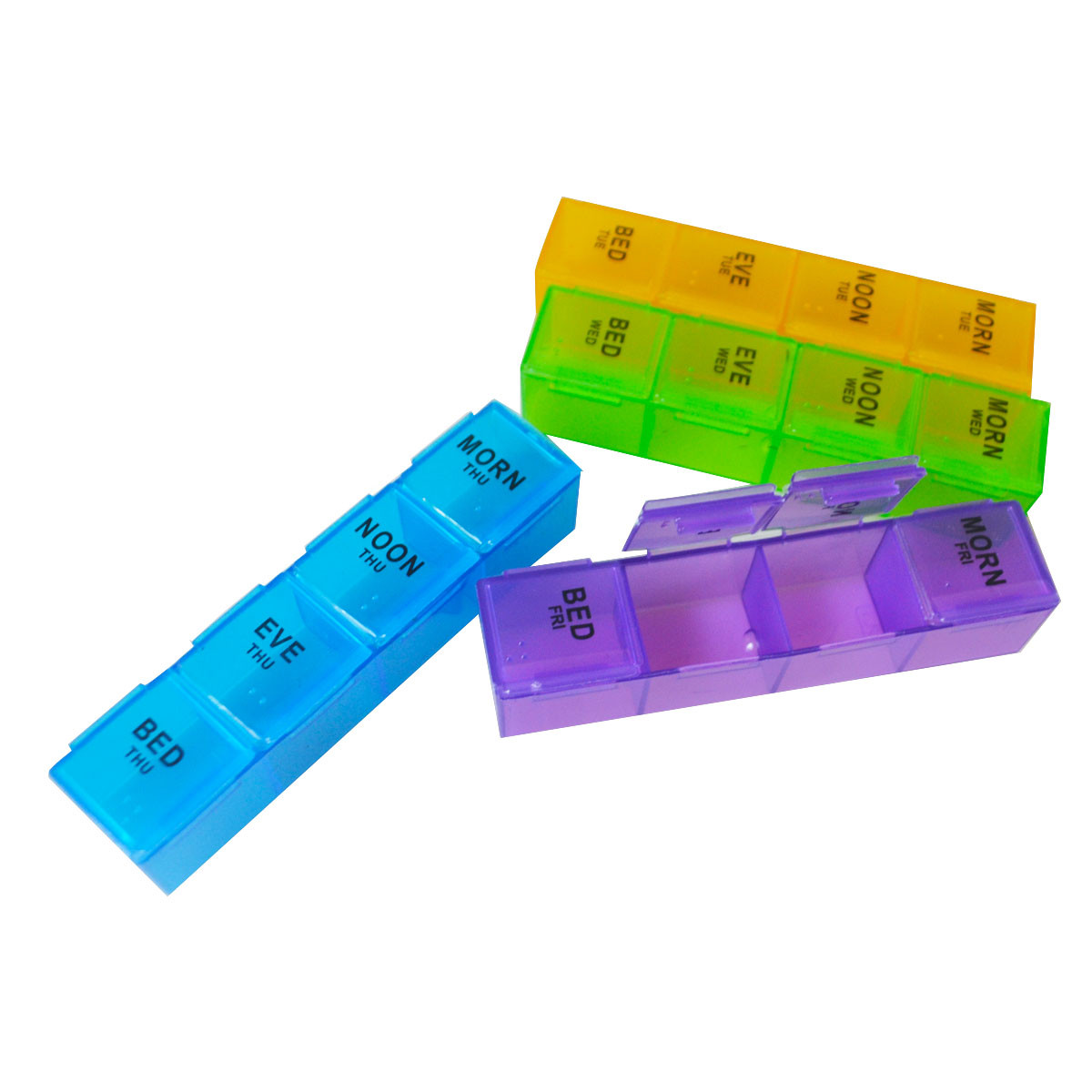1 Portable Pill Box With 28Compartments Weekly 7Days Medicine Storage Container