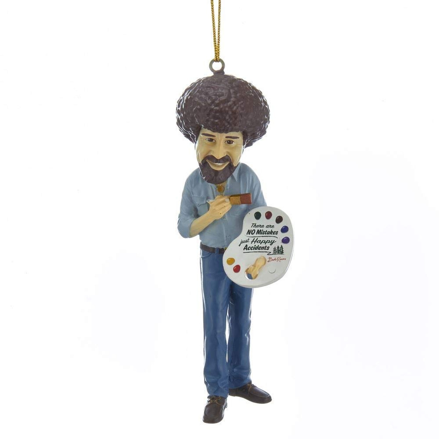 Kurt Adler BO2181 Bob Ross "There Are No Mistakes, Just Happy Accidents" Figu...