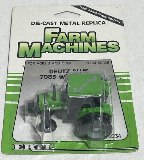 ERTL Deutz Allis 7085 w/ Duals Green 1988 Farm Toy Show Tractor, 1/64, NIB
