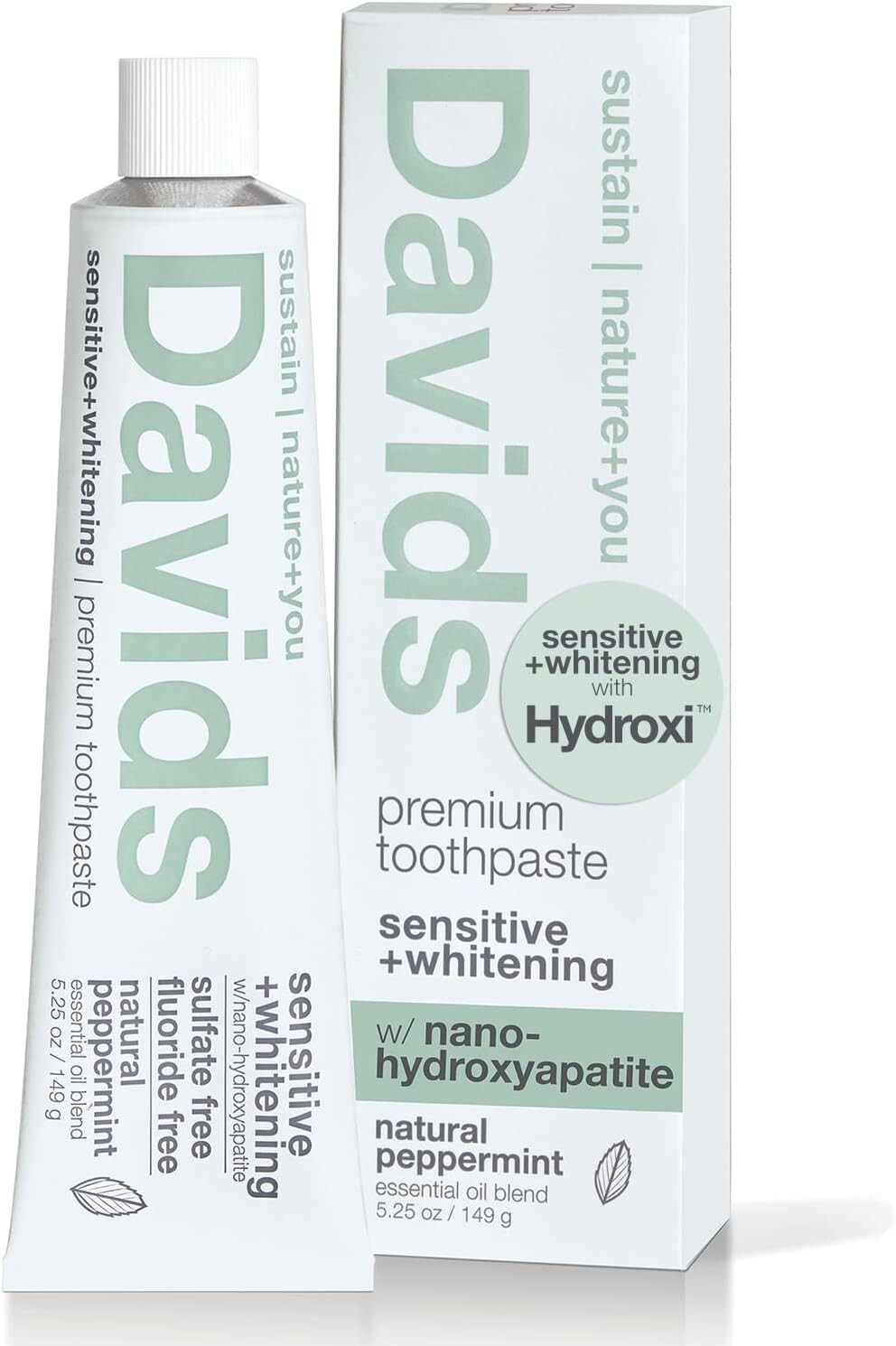 Davids Fluoride Free Nano Hydroxyapatite Toothpaste for Remineralizing Enamel