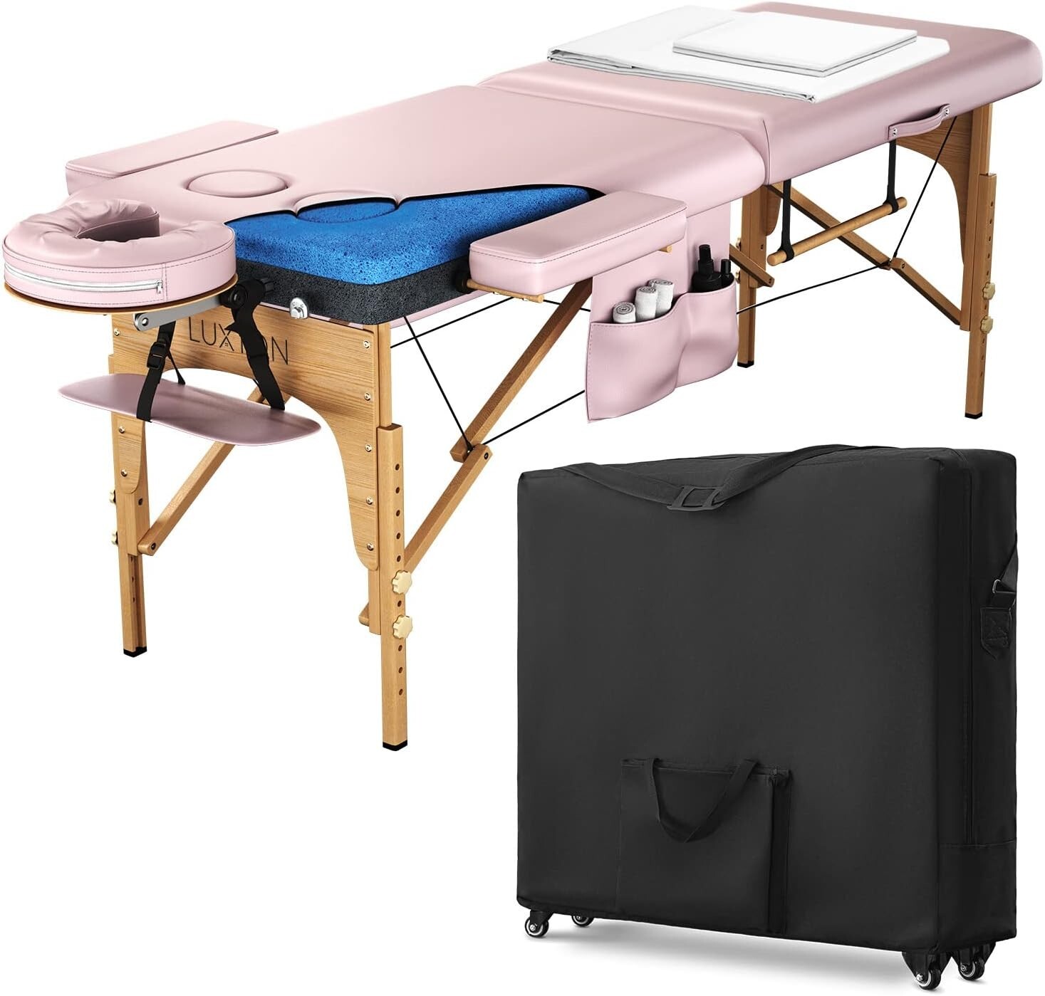 Luxton Home Women’s Premium Memory Foam Massage Table with Custom Breast Holes