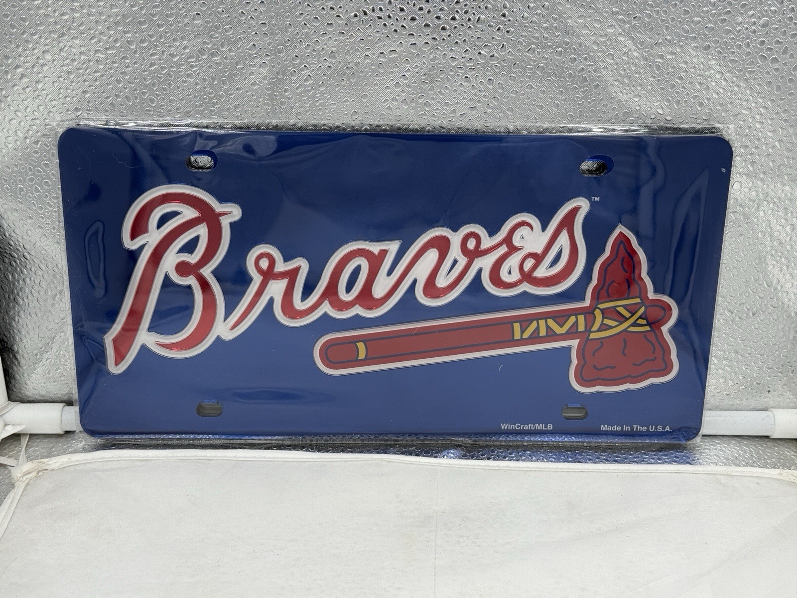 Atlanta Braves MLB Blue Acrylic Lasercut License Plate Wincraft