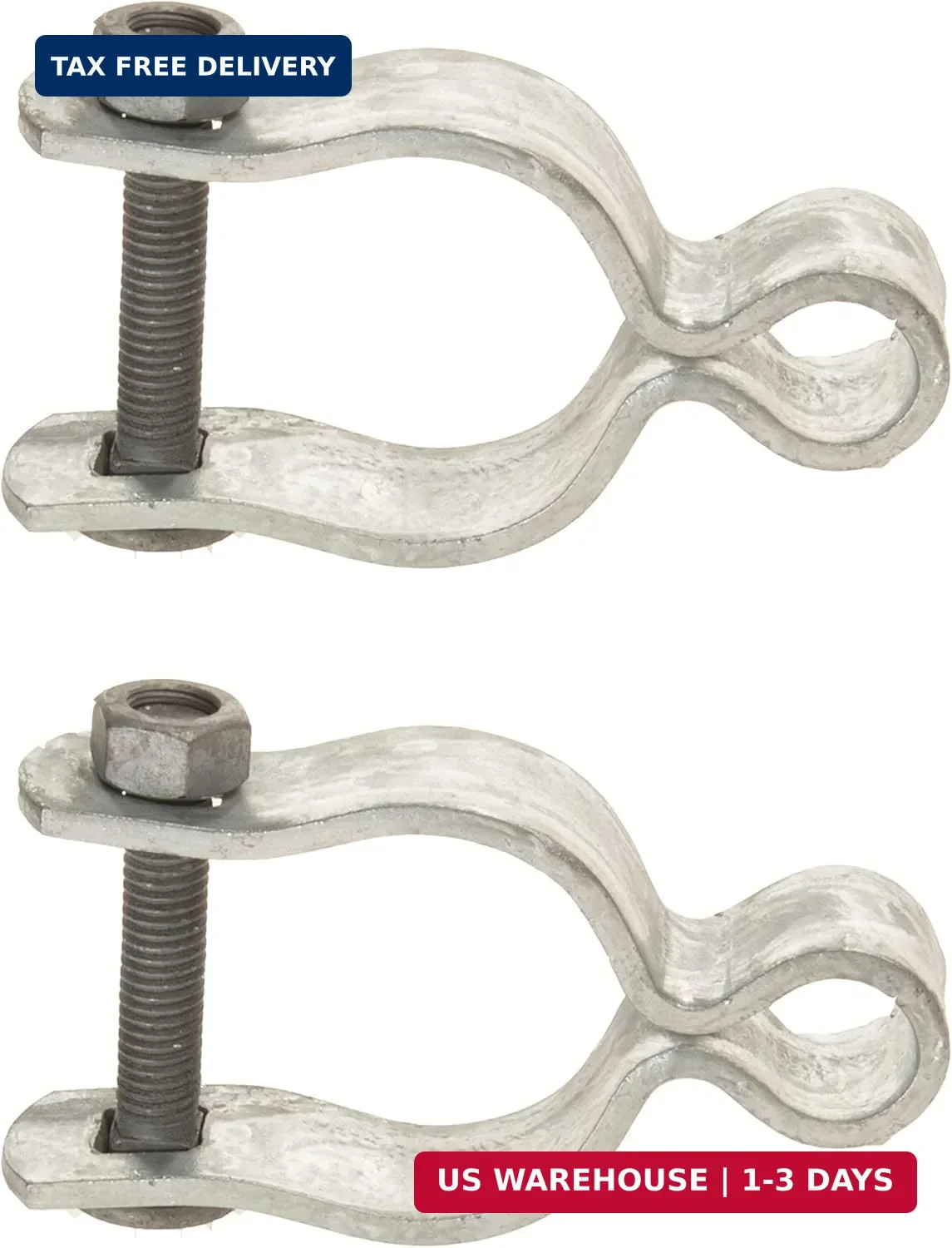 2 Pack Chain Link Fence Frame Gate Post Female Hinge with Bolts and Nuts (1-3/8