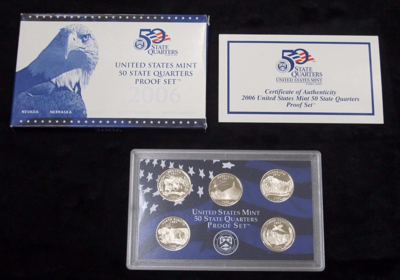 2006 Quarter Proof Set * 5 Quarters * Proof * With Box and COA *