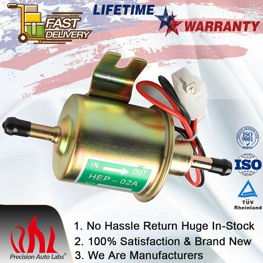 12V Universal Electric Fuel Pump 4-7 PSI HEP-02A Low Pressure 70(L/h) Gas Diesel