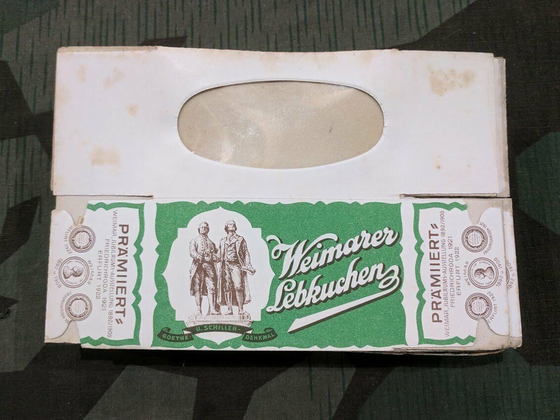 ONE Vintage 1930s 1940s German Weimerer Lebkuchen Cookie Paper Box WWII Rations