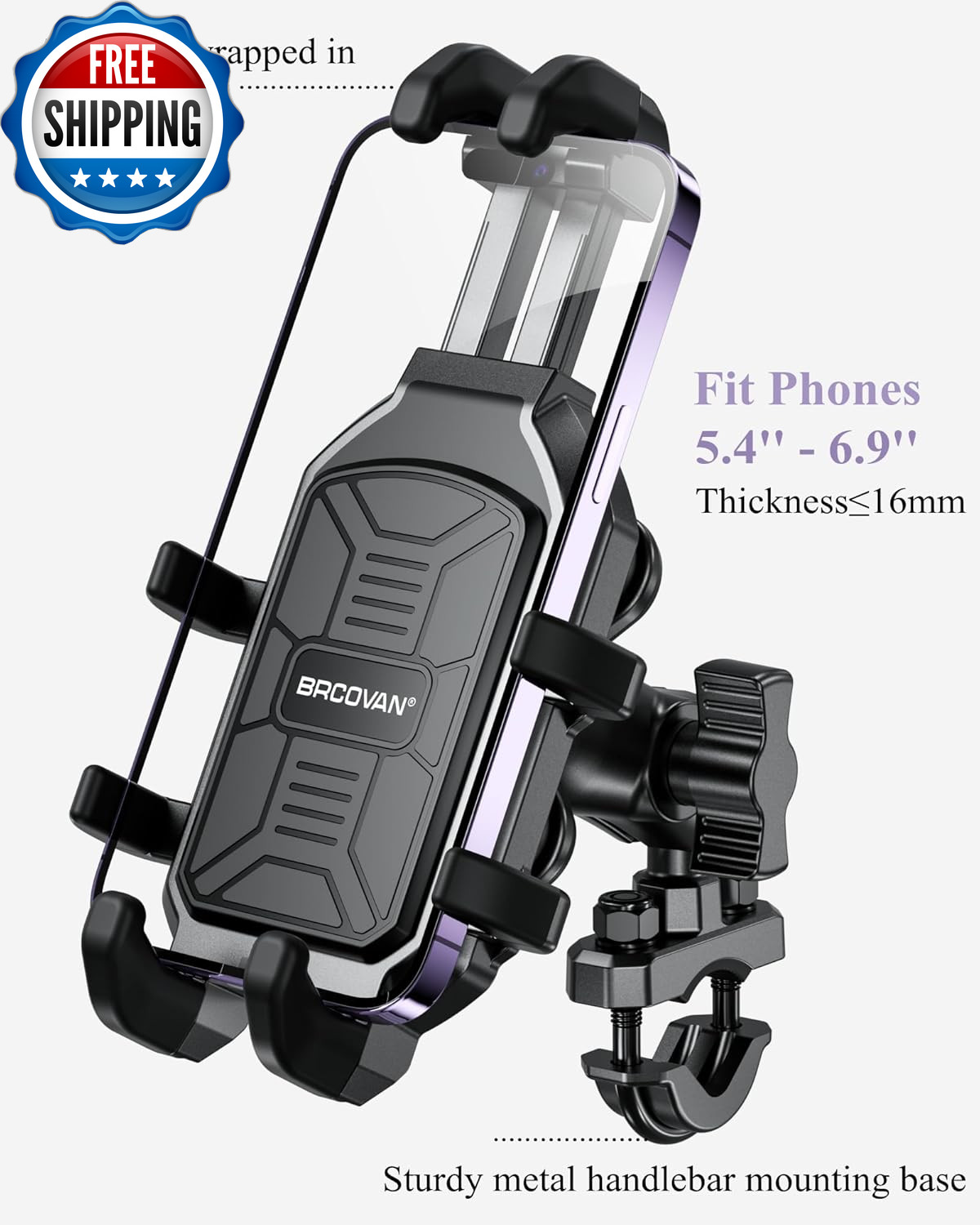 Motorcycle Phone Mount Holder with Vibration Dampener Anti Shake....