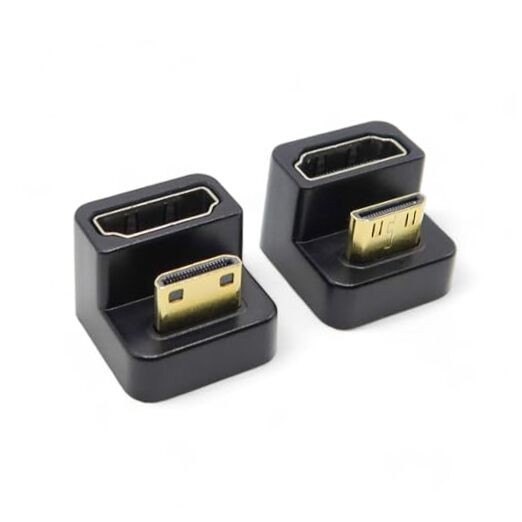 180 Degree Mini HDMI to HDMI 4K 60Hz Adapter U Shaped Dual Combo Up Down Angle
