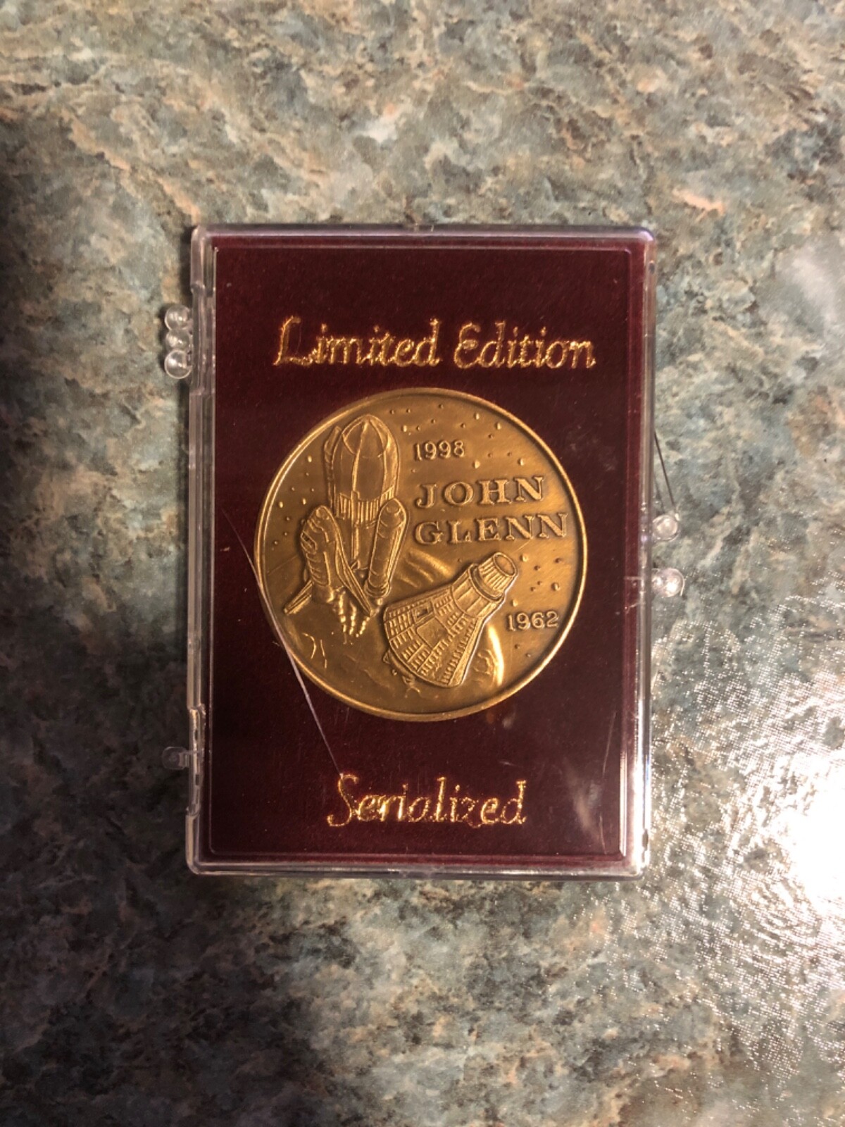 NASA John Glenn Return to Space STS-95 Limited Edition Serialized 1962-1998 Coin