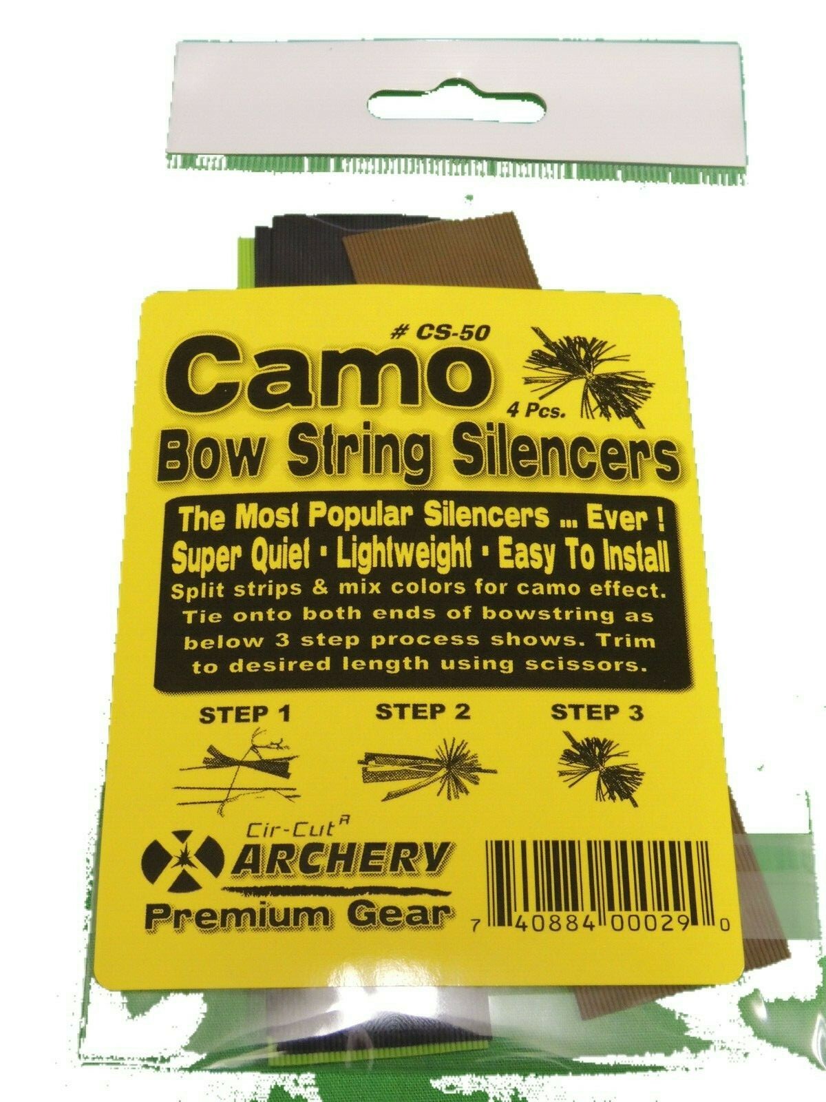 4 PACKS CAMO Cat Whisker Bow String Silencers Archery RECURVE COMPOUND CROSSBOW