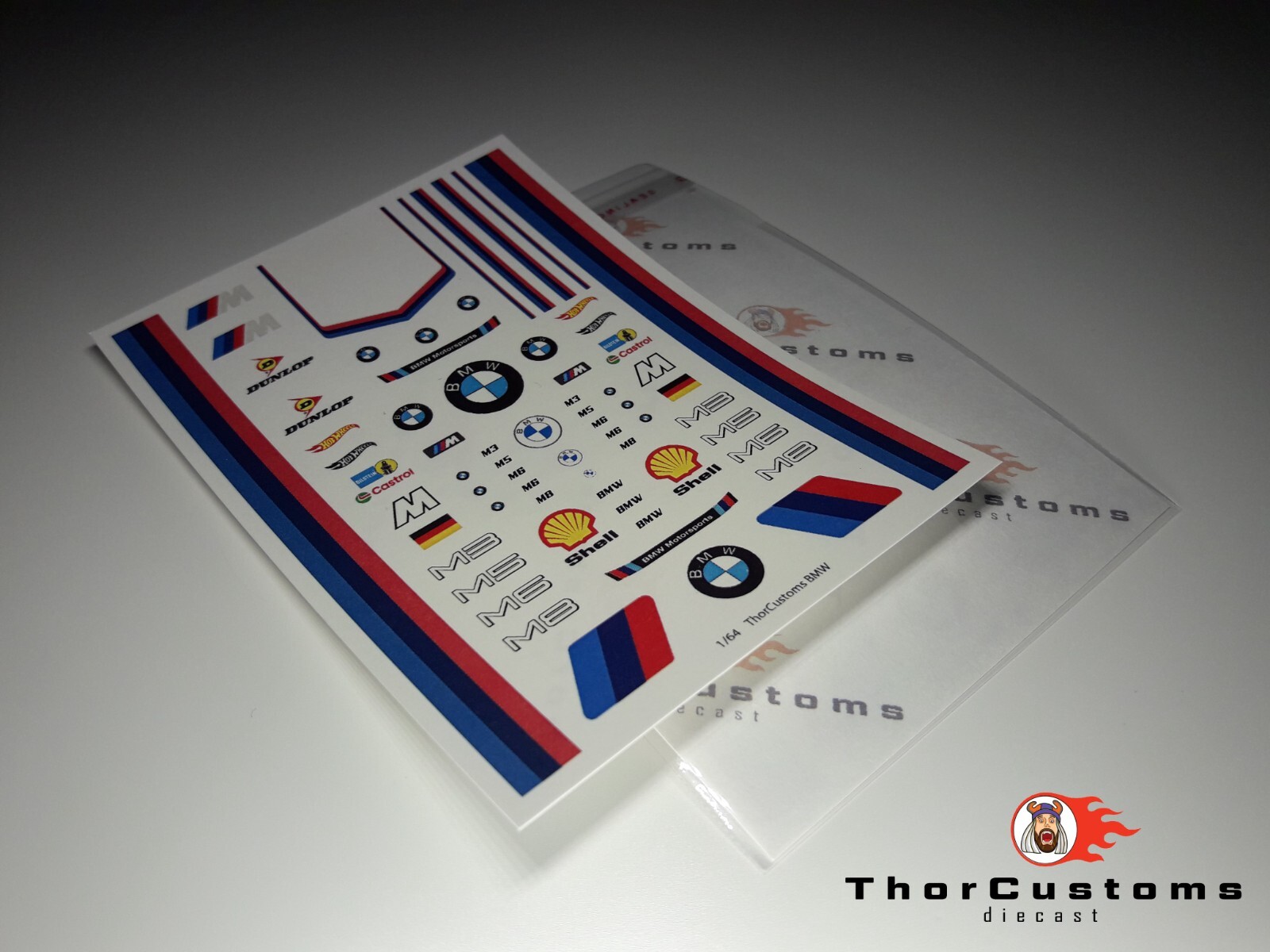NEW! BMW - Water-Slide Decals clear 1/64 scale.