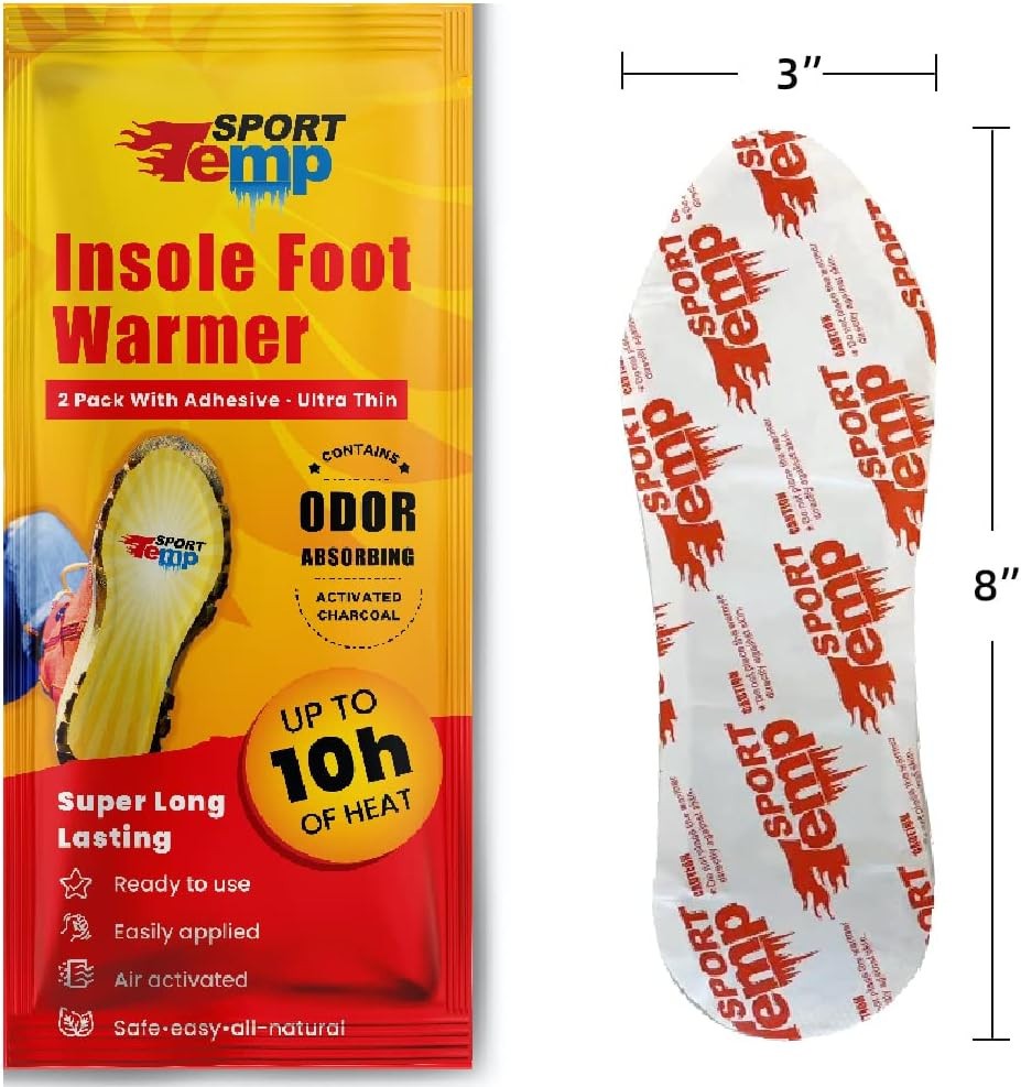 Insole Foot Warmers Up to 10 Hours of Heat Easily Apply with Adhesive NEW SEALED