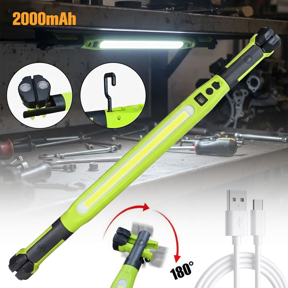 Under Hood Work Light Bar LED Magnetic Light with Hooks Cordless Rechargeable