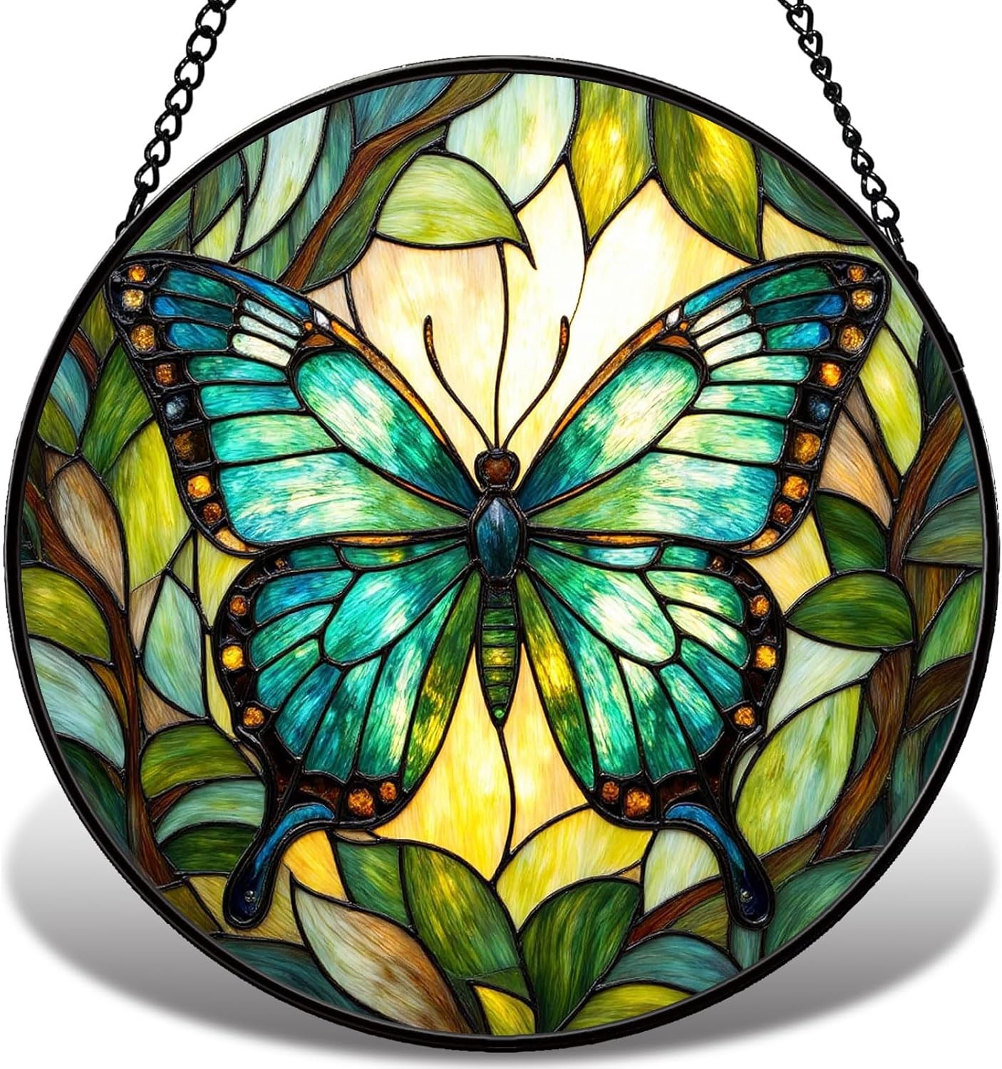 Butterfly Stained Glass Suncatcher Window Decor Gift for Mom Nature Lovers