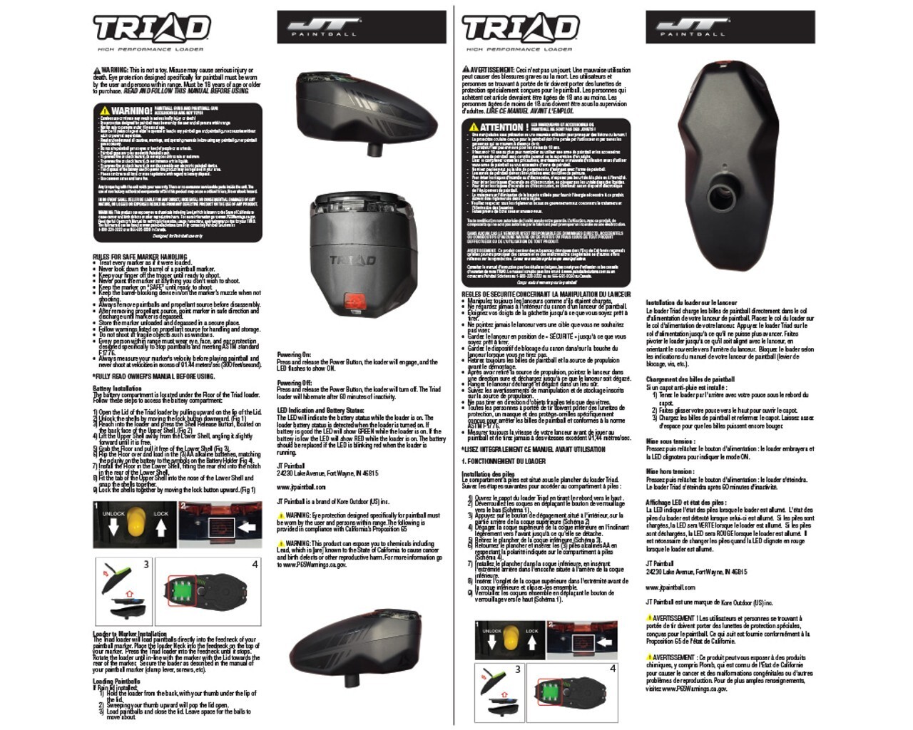 JT Triad Loader with Speed Feed and Rain Cover Black / Red