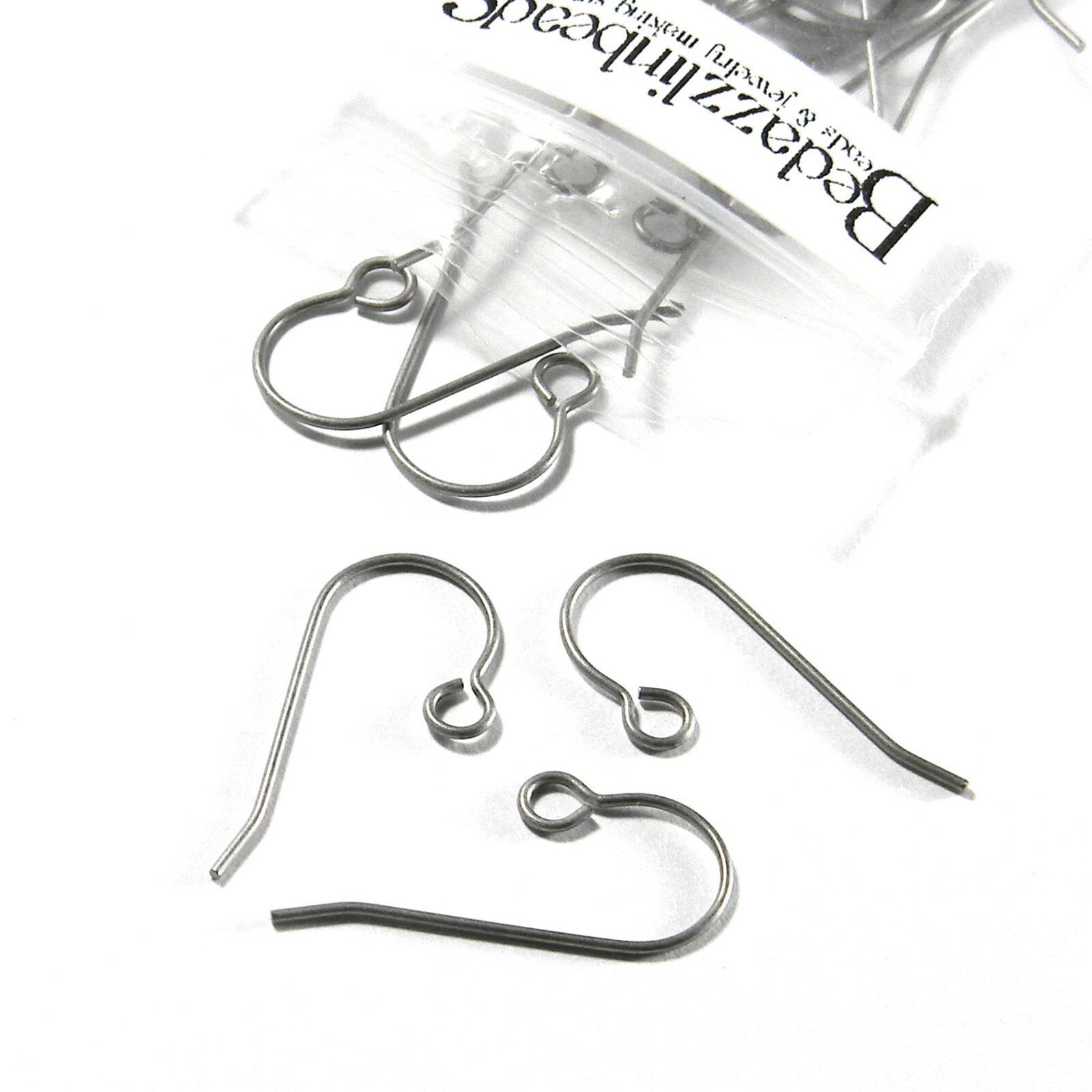 4 Matte Silver Nickel Free Hypoallergenic Raw Titanium Hook DIY Earring Findings