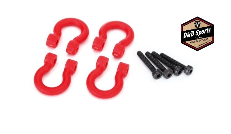 Traxxas 8234R Bumper D Rings Red Front or Rear 2.0x12 CS (4) Plastic